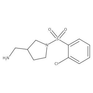 (1-((2-Chlorophenyl)sulfonyl)pyrrolidin-3-yl)methanamine Structure
