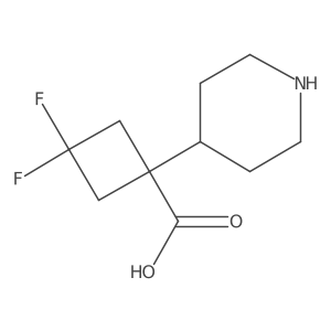 3,3-Difluoro-1-(piperidin-4-yl)cyclobutane-1-carboxylic acid Structure