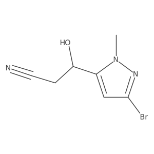 3-(3-bromo-1-methyl-1H-pyrazol-5-yl)-3-hydroxypropanenitrile结构式