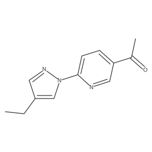 1-[6-(4-ethyl-1H-pyrazol-1-yl)pyridin-3-yl]ethan-1-one结构式