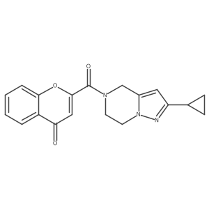 2-(2-cyclopropyl-4,5,6,7-tetrahydropyrazolo[1,5-a]pyrazine-5-carbonyl)-4H-chromen-4-one Structure