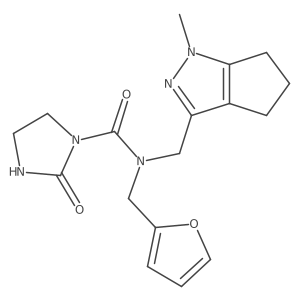N-(furan-2-ylmethyl)-N-((1-methyl-1,4,5,6-tetrahydrocyclopenta[c]pyrazol-3-yl)methyl)-2-oxoimidazolidine-1-carboxamide Structure