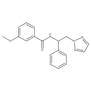 3-(methylthio)-N-(1-phenyl-2-(2H-1,2,3-triazol-2-yl)ethyl)benzamide结构式