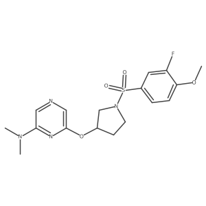 6-((1-((3-fluoro-4-methoxyphenyl)sulfonyl)pyrrolidin-3-yl)oxy)-N,N-dimethylpyrazin-2-amine Structure