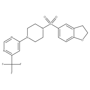 4-(4-((2,3-Dihydrobenzofuran-5-yl)sulfonyl)piperazin-1-yl)-6-(trifluoromethyl)pyrimidine Structure