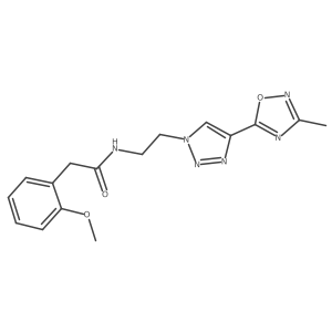2-(2-methoxyphenyl)-N-(2-(4-(3-methyl-1,2,4-oxadiazol-5-yl)-1H-1,2,3-triazol-1-yl)ethyl)acetamide结构式