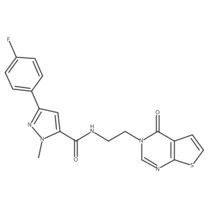 3-(4-fluorophenyl)-1-methyl-N-(2-(4-oxothieno[2,3-d]pyrimidin-3(4H)-yl)ethyl)-1H-pyrazole-5-carboxamide Structure