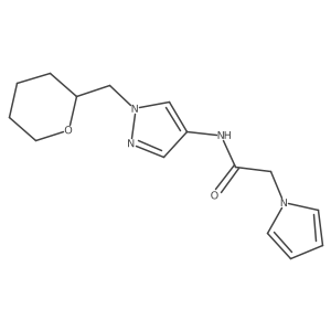 2-(1H-pyrrol-1-yl)-N-(1-((tetrahydro-2H-pyran-2-yl)methyl)-1H-pyrazol-4-yl)acetamide Structure