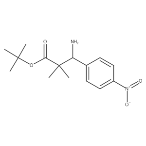 tert-Butyl 3-amino-2,2-dimethyl-3-(4-nitrophenyl)propanoate结构式