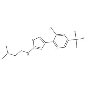 4-[3-chloro-5-(trifluoromethyl)pyridin-2-yl]-N-[2-(dimethylamino)ethyl]-1,3-thiazol-2-amine Structure
