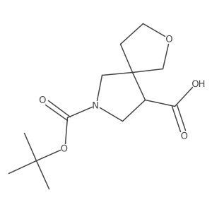 7-(Tert-butoxycarbonyl)-2-oxa-7-azaspiro[4.4]nonane-9-carboxylic acid结构式