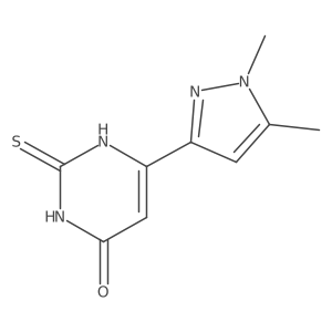 6-(1,5-dimethyl-1H-pyrazol-3-yl)-2-thioxo-2,3-dihydropyrimidin-4(1H)-one结构式