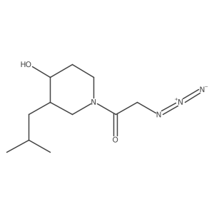 2-Azido-1-(4-hydroxy-3-isobutylpiperidin-1-yl)ethan-1-one结构式
