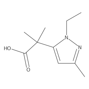 2-(1-ethyl-3-methyl-1H-pyrazol-5-yl)-2-methylpropanoic acid结构式