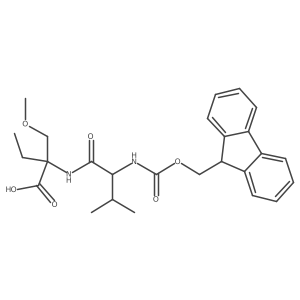 2-[(2R)-2-({[(9H-fluoren-9-yl)methoxy]carbonyl}amino)-3-methylbutanamido]-2-(methoxymethyl)butanoic acid结构式