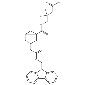 4-{[3-({[(9H-fluoren-9-yl)methoxy]carbonyl}amino)bicyclo[3.1.0]hexan-1-yl]formamido}-3-hydroxy-3-methylbutanoic acid结构式