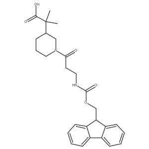 2-{1-[3-({[(9H-fluoren-9-yl)methoxy]carbonyl}amino)propanoyl]piperidin-3-yl}-2-methylpropanoic acid结构式