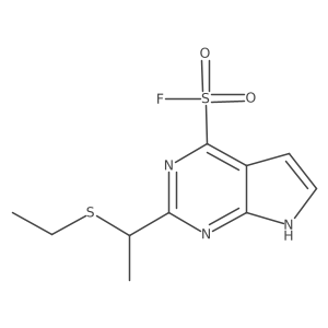 2-[1-(ethylsulfanyl)ethyl]-7H-pyrrolo[2,3-d]pyrimidine-4-sulfonyl fluoride结构式