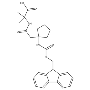 2-{2-[1-({[(9H-fluoren-9-yl)methoxy]carbonyl}amino)cyclopentyl]acetamido}-2-methylpropanoic acid Structure