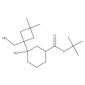 Tert-butyl 3-hydroxy-3-[1-(hydroxymethyl)-3,3-dimethylcyclobutyl]piperidine-1-carboxylate结构式