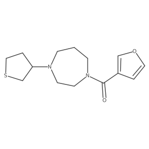 Furan-3-yl(4-(tetrahydrothiophen-3-yl)-1,4-diazepan-1-yl)methanone结构式