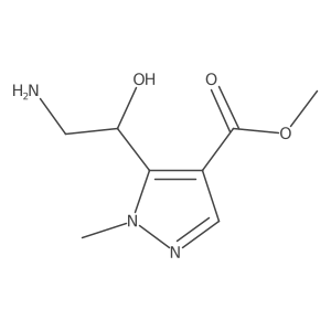 methyl 5-[(1R)-2-amino-1-hydroxyethyl]-1-methyl-1H-pyrazole-4-carboxylate结构式