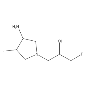 rac-1-[(3R,4S)-3-amino-4-methylpyrrolidin-1-yl]-3-fluoropropan-2-ol Structure