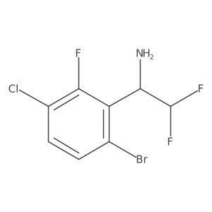 1-(6-Bromo-3-chloro-2-fluorophenyl)-2,2-difluoroethan-1-amine结构式