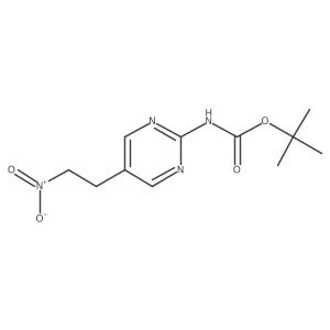 tert-butyl N-[5-(2-nitroethyl)pyrimidin-2-yl]carbamate结构式