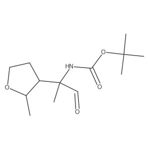 tert-butyl N-[2-(2-methyloxolan-3-yl)-1-oxopropan-2-yl]carbamate结构式