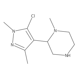 2-(5-chloro-1,3-dimethyl-1H-pyrazol-4-yl)-1-methylpiperazine结构式