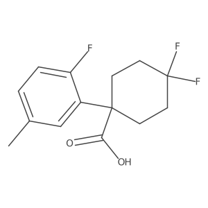 4,4-Difluoro-1-(2-fluoro-5-methylphenyl)cyclohexane-1-carboxylic acid Structure