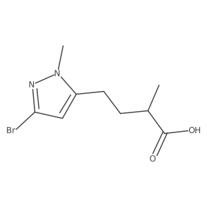 4-(3-bromo-1-methyl-1H-pyrazol-5-yl)-2-methylbutanoic acid结构式