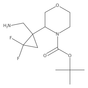 Tert-butyl 3-[1-(aminomethyl)-2,2-difluorocyclopropyl]morpholine-4-carboxylate结构式