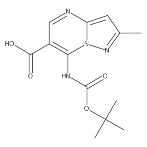 2-Methyl-7-[(2-methylpropan-2-yl)oxycarbonylamino]pyrazolo[1,5-a]pyrimidine-6-carboxylic acid结构式