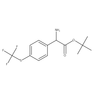 Tert-butyl 2-amino-2-{4-[(trifluoromethyl)sulfanyl]phenyl}acetate结构式