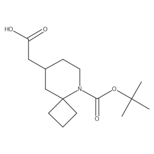 2-[5-[(2-Methylpropan-2-yl)oxycarbonyl]-5-azaspiro[3.5]nonan-8-yl]acetic acid结构式