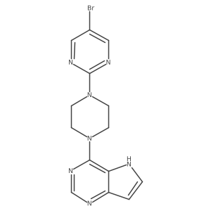 5-bromo-2-(4-{5H-pyrrolo[3,2-d]pyrimidin-4-yl}piperazin-1-yl)pyrimidine结构式