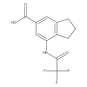 7-(trifluoroacetamido)-2,3-dihydro-1H-indene-5-carboxylic acid结构式