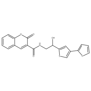 N-{2-[4-(furan-2-yl)thiophen-2-yl]-2-hydroxyethyl}-2-oxo-2H-chromene-3-carboxamide结构式