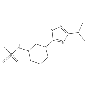 N-{1-[3-(propan-2-yl)-1,2,4-thiadiazol-5-yl]piperidin-3-yl}methanesulfonamide结构式