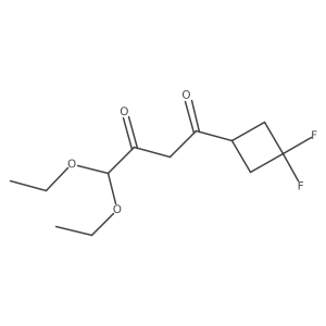 1-(3,3-Difluorocyclobutyl)-4,4-diethoxybutane-1,3-dione结构式