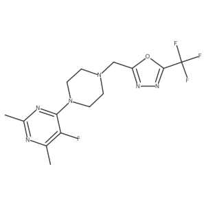 5-Fluoro-2,4-dimethyl-6-(4-{[5-(trifluoromethyl)-1,3,4-oxadiazol-2-yl]methyl}piperazin-1-yl)pyrimidine Structure