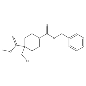 1-Benzyl 4-methyl 4-(chloromethyl)piperidine-1,4-dicarboxylate结构式