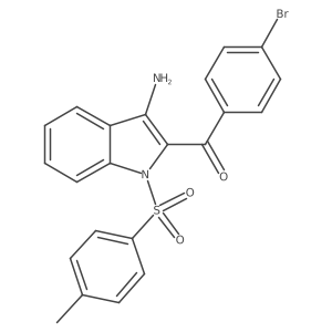 (3-Amino-1-((4-methylphenyl)sulfonyl)-1H-indol-2-YL)(4-bromophenyl)methanone结构式
