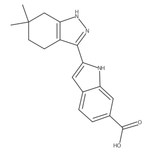 2-(4,5,6,7-Tetrahydro-6,6-dimethyl-1H-indazol-3-yl)-1H-indole-6-carboxylic acid结构式