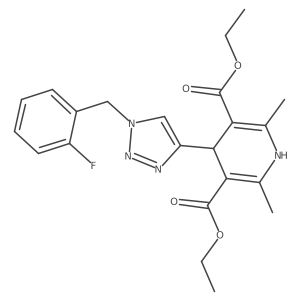 3,5-diethyl 4-{1-[(2-fluorophenyl)methyl]-1H-1,2,3-triazol-4-yl}-2,6-dimethyl-1,4-dihydropyridine-3,5-dicarboxylate结构式