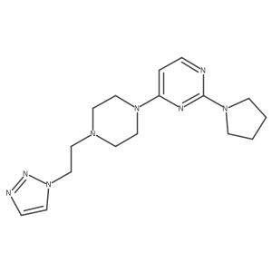 2-(pyrrolidin-1-yl)-4-{4-[2-(1H-1,2,3-triazol-1-yl)ethyl]piperazin-1-yl}pyrimidine结构式