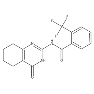N-(4-oxo-3,4,5,6,7,8-hexahydro-2-quinazolinyl)-2-(trifluoromethyl)benzenecarboxamide结构式