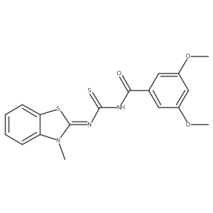 (E)-3,5-dimethoxy-N-((3-methylbenzo[d]thiazol-2(3H)-ylidene)carbamothioyl)benzamide Structure